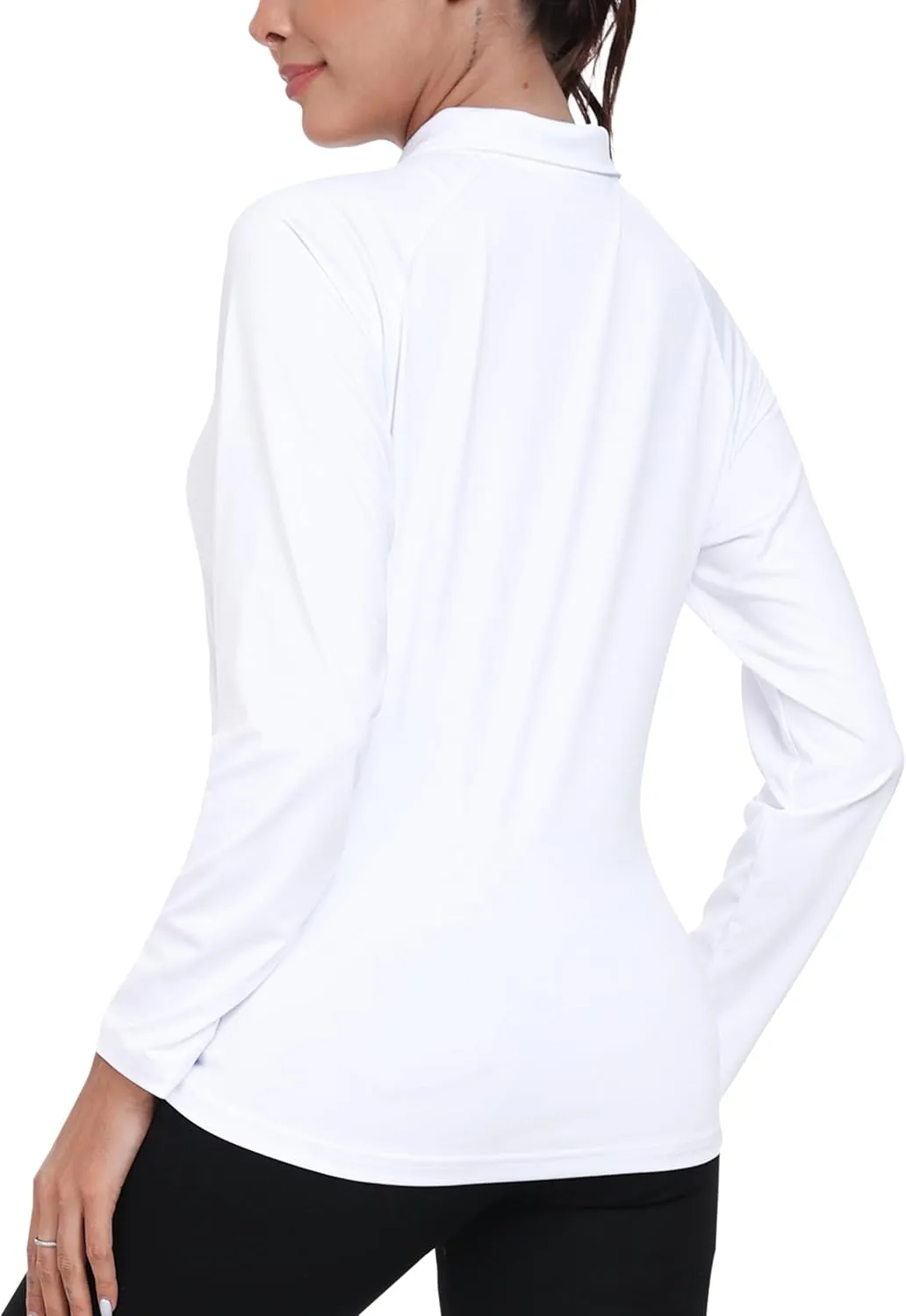 MoFiz Women's Long Sleeve Golf Polo Shirt 1/4 Zip UPF 50  Sun Protection Quick Dry Workout Hiking Athletic Shirts