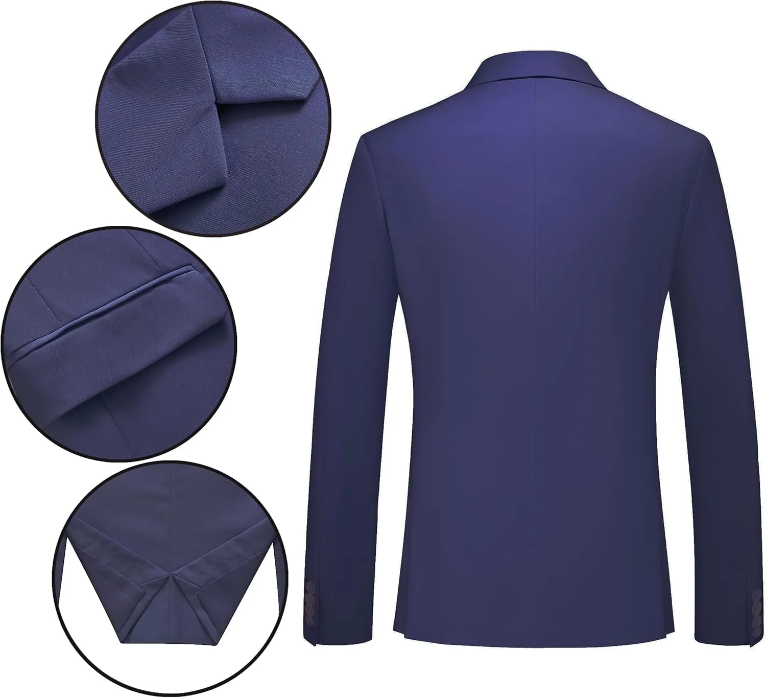 MOGU Men's 2 Piece Suit Solid Color Formal Dress Suits Slim Fit Tuxedo Set Jacket Pants with Tie