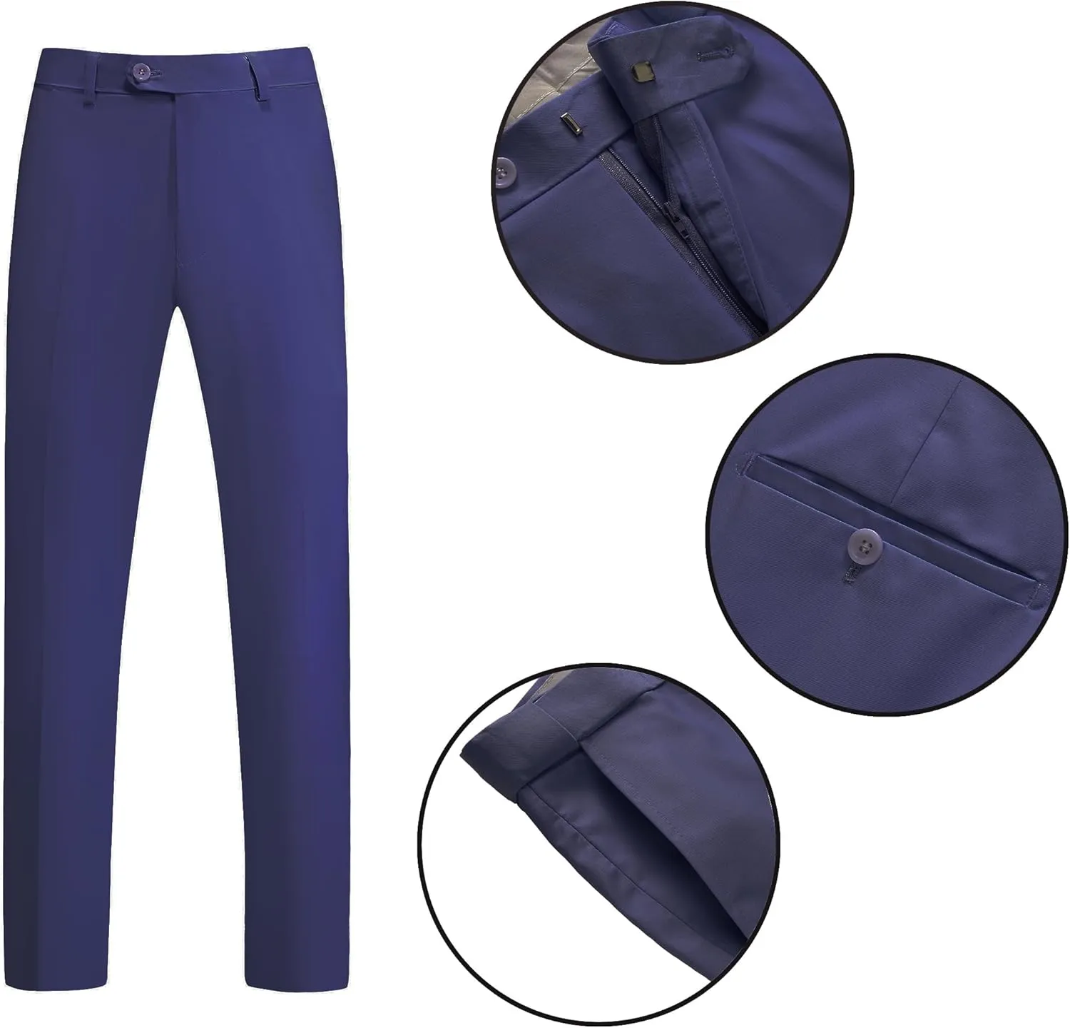 MOGU Men's 2 Piece Suit Solid Color Formal Dress Suits Slim Fit Tuxedo Set Jacket Pants with Tie