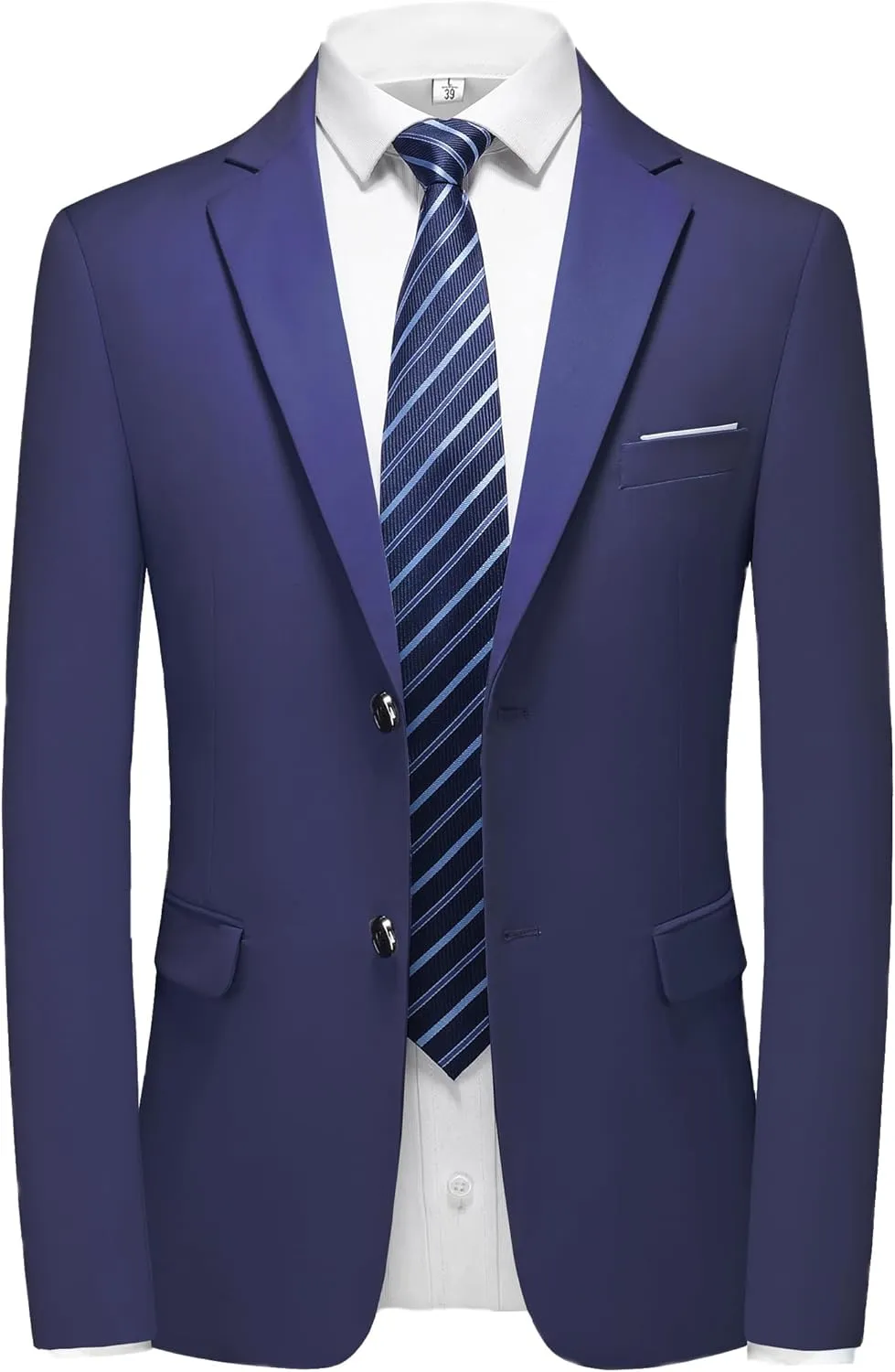 MOGU Men's 2 Piece Suit Solid Color Formal Dress Suits Slim Fit Tuxedo Set Jacket Pants with Tie