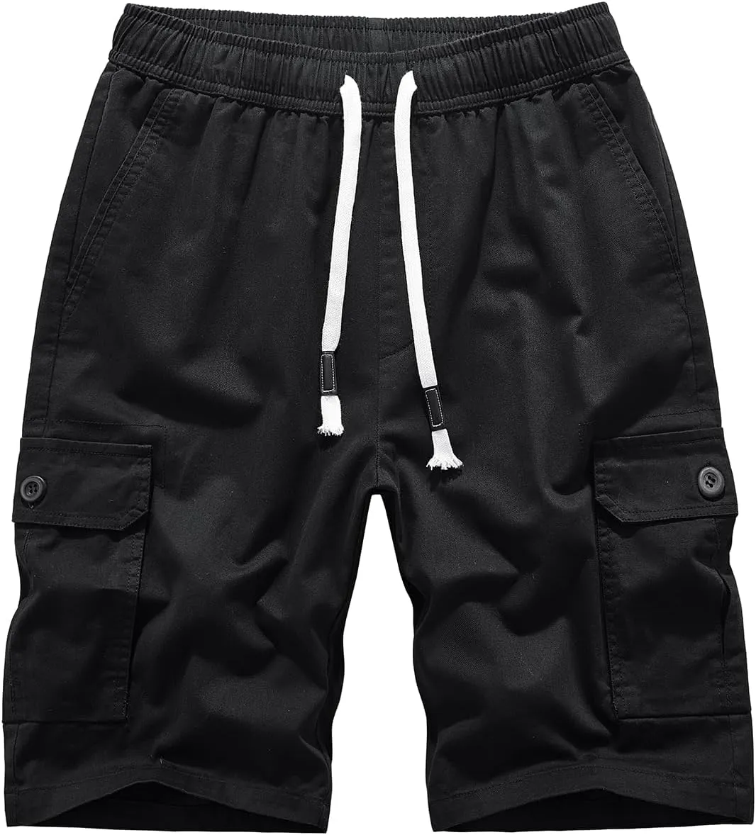 Msmsse Men's Cargo Shorts Elastic Waist Drawstring Summer Casual Cotton Work Athletic Shorts