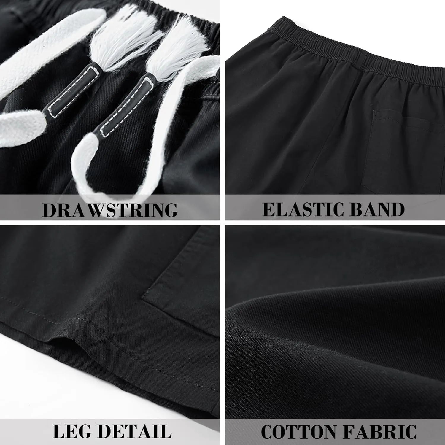 Msmsse Men's Cargo Shorts Elastic Waist Drawstring Summer Casual Cotton Work Athletic Shorts