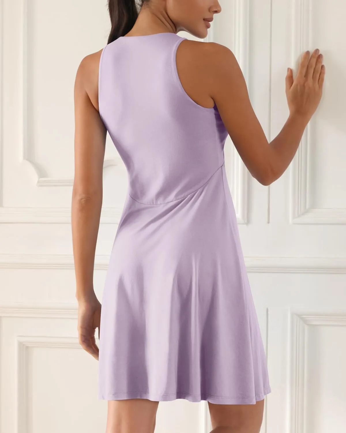 ODODOS Casual Flare Tank Dress for Women Summer Sleeveless Sundress Mini Skater Dress