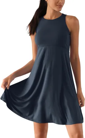ODODOS Casual Flare Tank Dress for Women Summer Sleeveless Sundress Mini Skater Dress