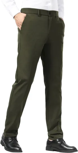 Plaid&Plain Men's Dress Pants Slim Fit Stretch Khaki Pants Wrinkle Free Plaid&Plain Men's Dress Pants Slim Fit Stretch Khaki Pants Wrinkle Free