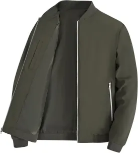 QPNGRP Men's Bright Zipper Windbreaker Softshell Lightweight Jacket