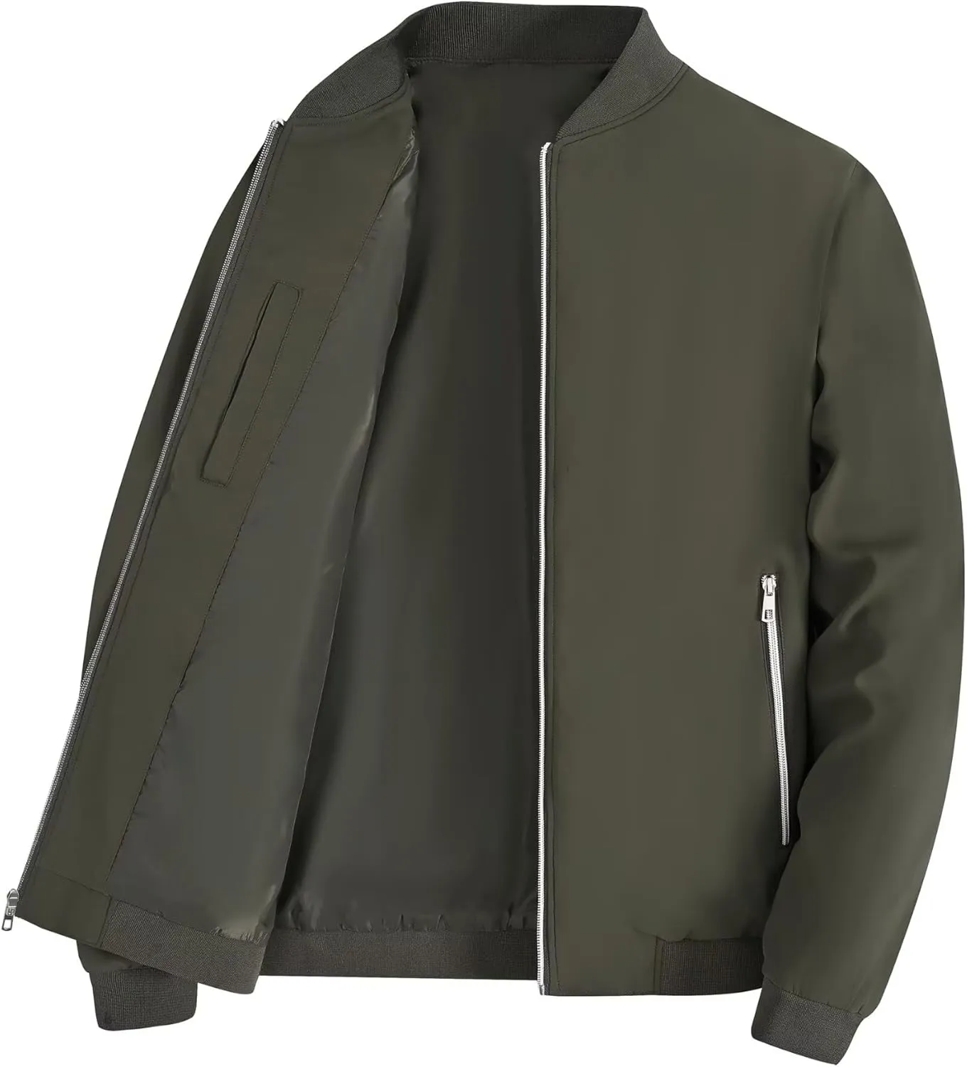 QPNGRP Men's Bright Zipper Windbreaker Softshell Lightweight Jacket