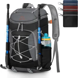 RAINSMORE Foldable Hiking Backpack for Women Men Packable Camping Backpack 40L Waterproof Hiking Daypack Bag Lightweight Collapsible Daypack for Travel Trekking Mountaineering Large Capacity Black