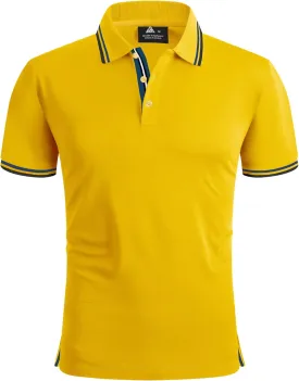 SECOOD Men's Polo Shirt Moisture Wicking Summer Short Sleeve Tennis Golf Shirts Casual Stylish