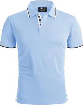 SECOOD Men's Polo Shirt Moisture Wicking Summer Short Sleeve Tennis Golf Shirts Casual Stylish