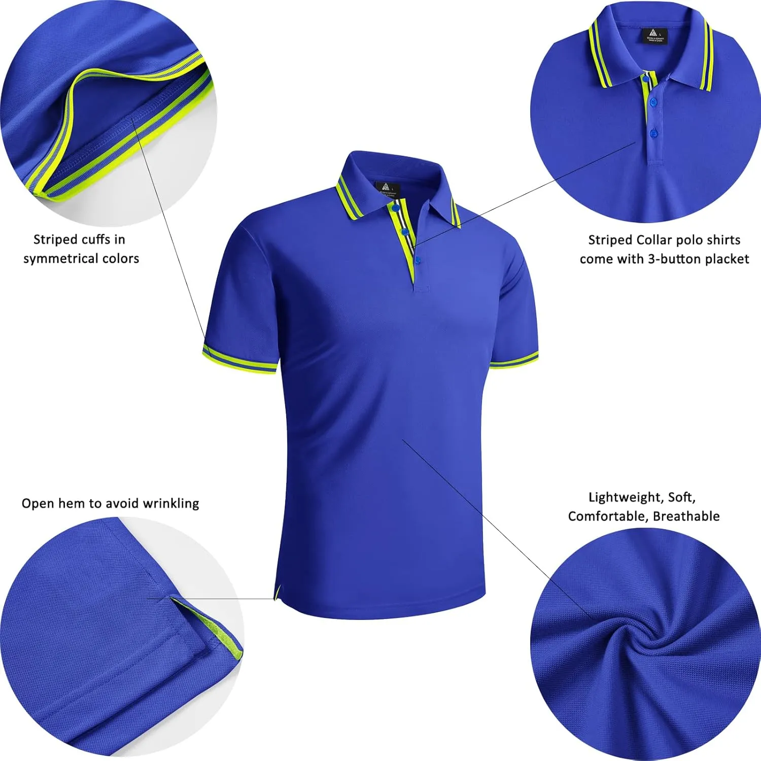 SECOOD Men's Polo Shirt Moisture Wicking Summer Short Sleeve Tennis Golf Shirts Casual Stylish
