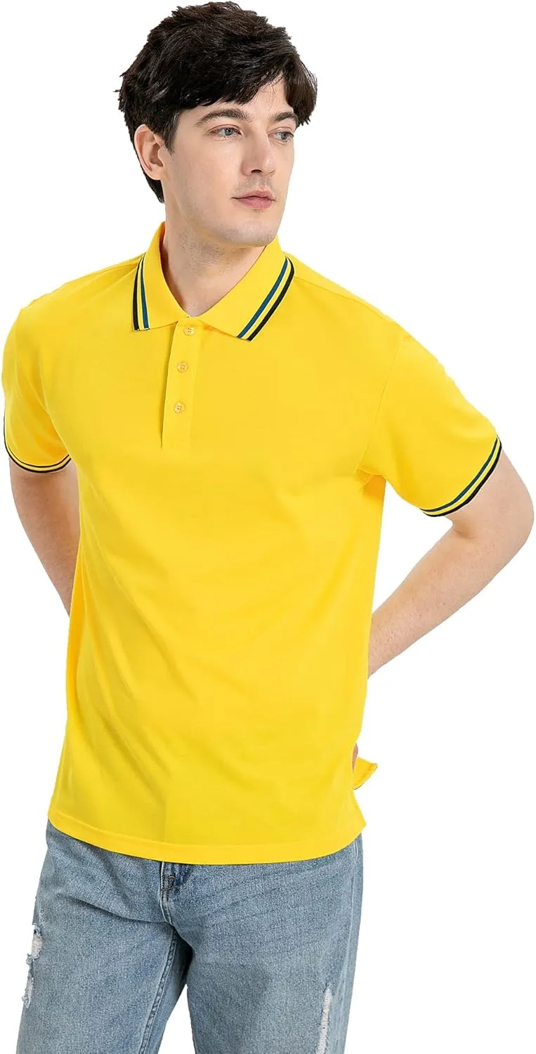 SECOOD Men's Polo Shirt Moisture Wicking Summer Short Sleeve Tennis Golf Shirts Casual Stylish