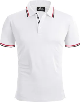 SECOOD Men's Polo Shirt Moisture Wicking Summer Short Sleeve Tennis Golf Shirts Casual Stylish