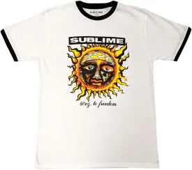 Sublime Ringer T Shirt 40Oz To Freedom Band Logo Official Unisex White