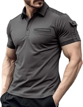 T Shirts for Man and Summer Casual Short Sleeved Buttons Lapel Solid Color Short Sleeved T Shirt Tops Mens Golf Polo