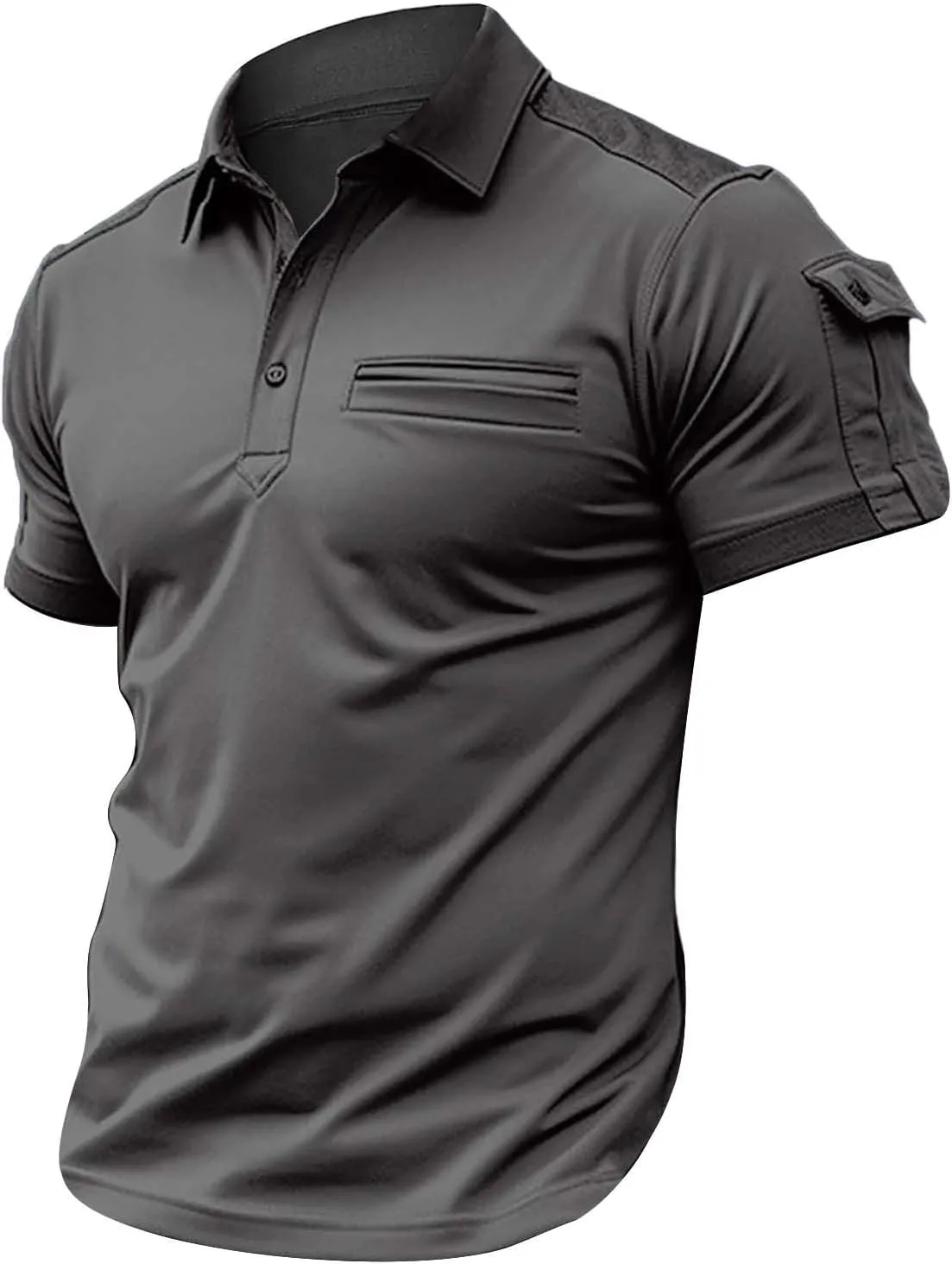 T Shirts for Man and Summer Casual Short Sleeved Buttons Lapel Solid Color Short Sleeved T Shirt Tops Mens Golf Polo