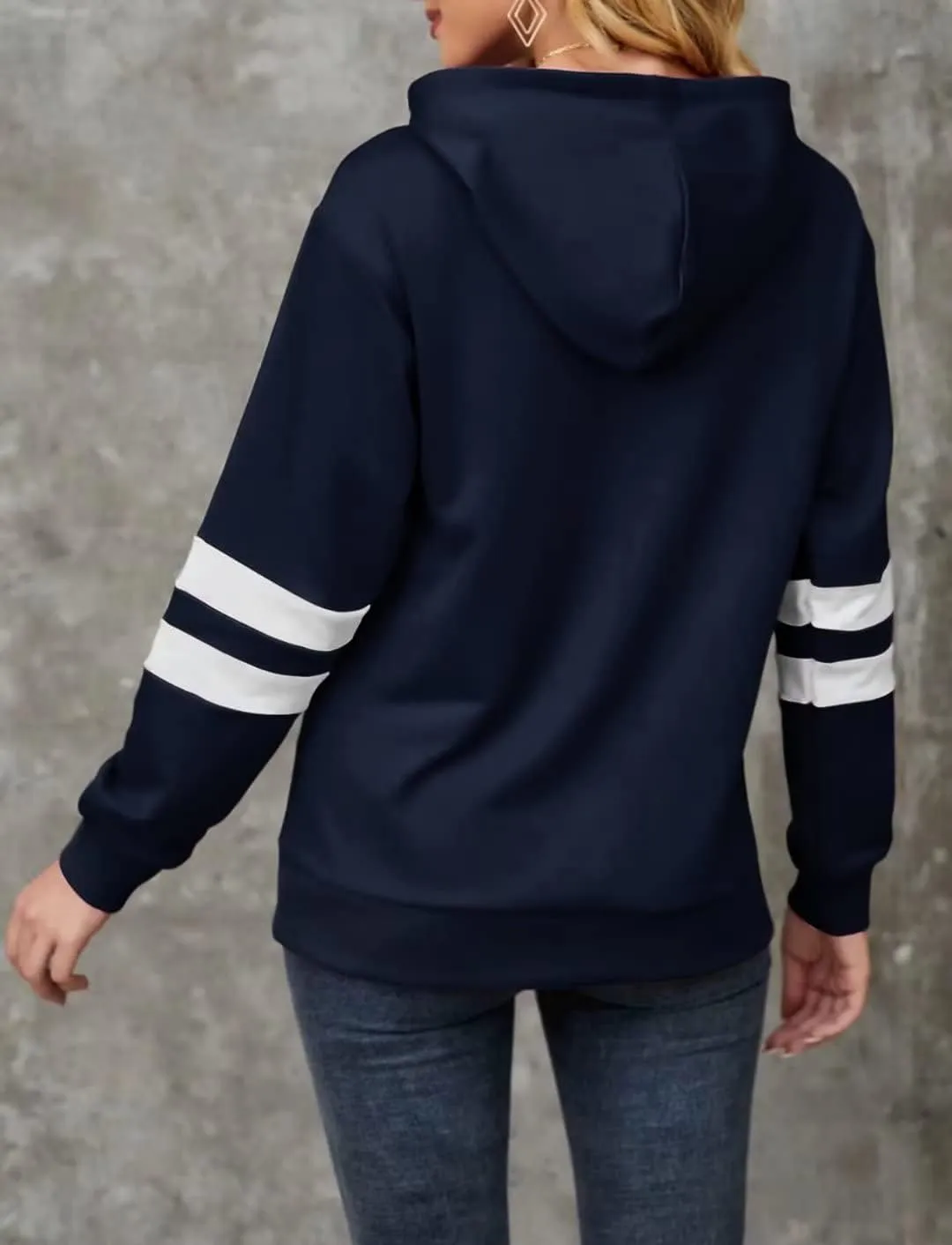 TICTICMIMI Women Sunflower Print Sweatshirts Color Block Long Sleeve Hoodies Lightweight Drawstring Pullover Tops