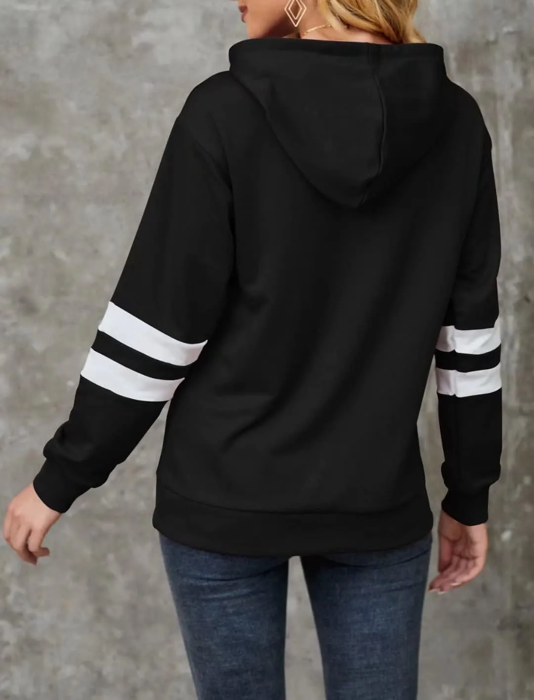 TICTICMIMI Women Sunflower Print Sweatshirts Color Block Long Sleeve Hoodies Lightweight Drawstring Pullover Tops