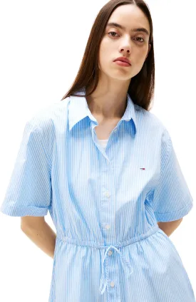Tommy Jeans Women's Casual Shirt Dress with Mini Stripe