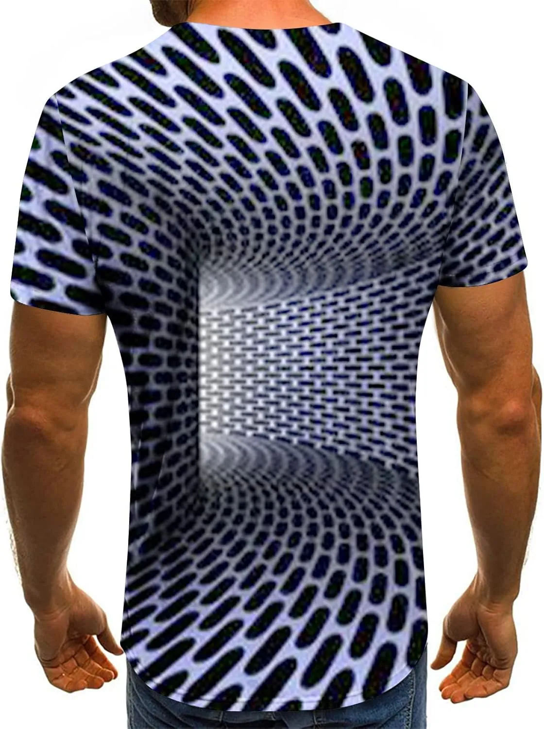 Unisex Fashion 3D Print T-Shirts Funny 3D Abstract Art Trippy Graphics Crewneck Short Sleeve Tops for Mens Womens