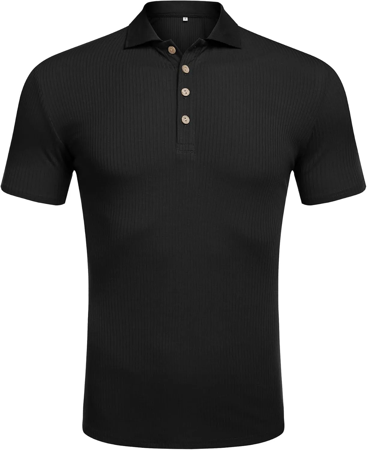 URRU Men's Muscle T Shirts Stretch Short Sleeve Workout Tee Casual Slim Fit Polo Shirt