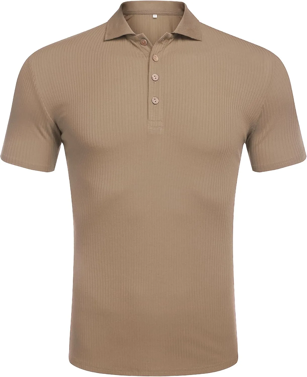 URRU Men's Muscle T Shirts Stretch Short Sleeve Workout Tee Casual Slim Fit Polo Shirt