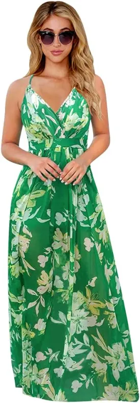 Women Transformer Convertible Multi Way Wrap V-Neck Wedding Bridesmaid Dress Halter Ombre Floral Long Evening Prom Maxi Dress