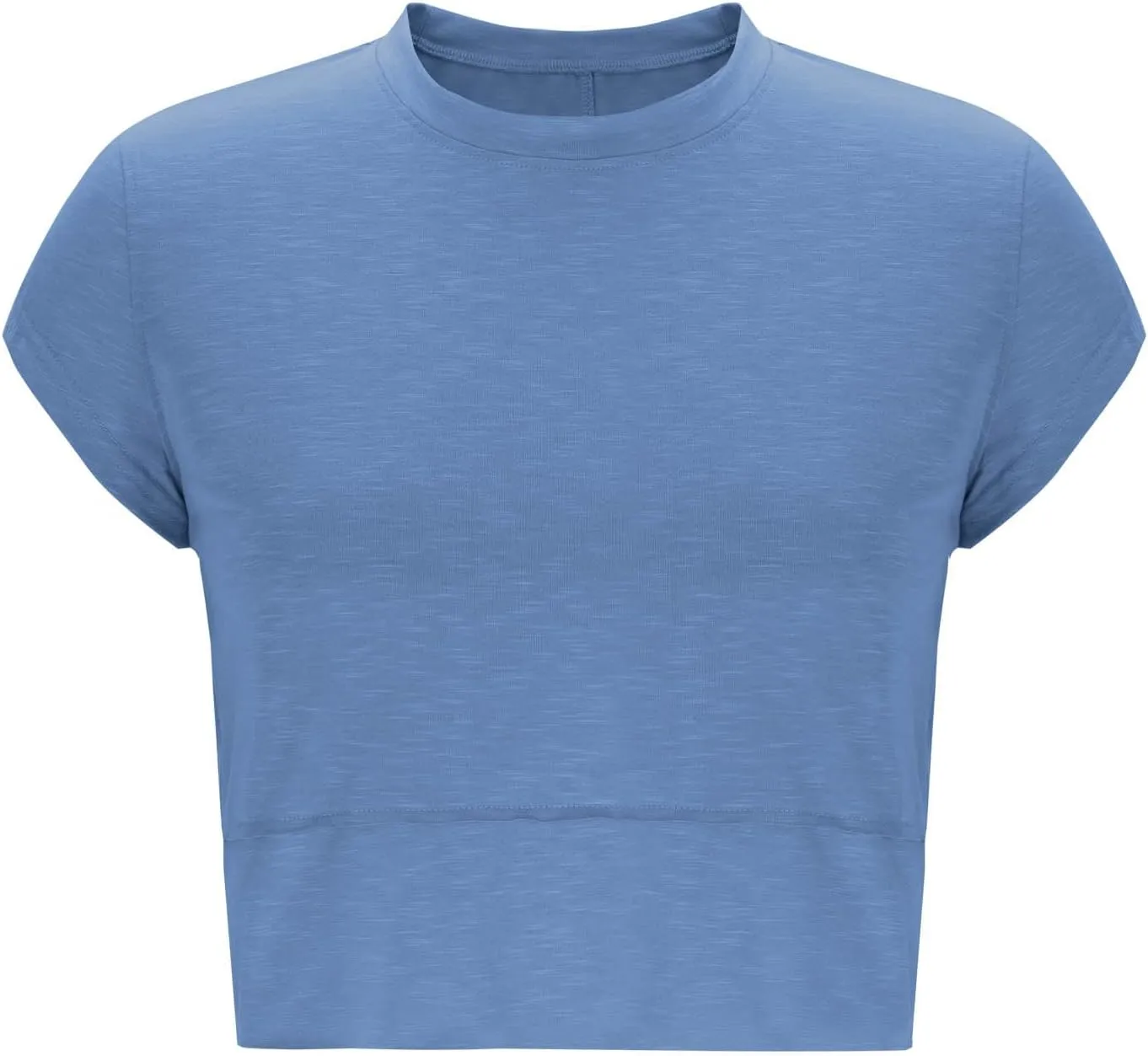 Women's Athletic T-Shirts Fashion Irregular Hem Crewneck Cap Sleeve Cropped Tops Lightweight Breathable Yoga Gym Tees