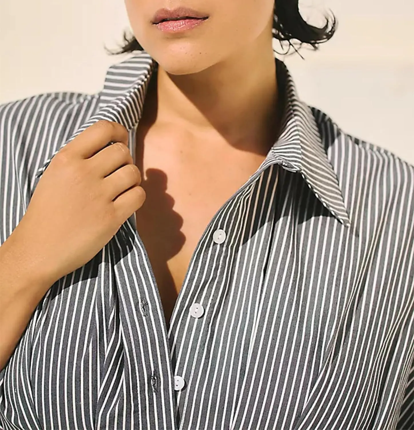 Womens Button Front Down Pleated Shirt Dress Summer Casual Striped Short Sleeve Blouse Mini Dresses