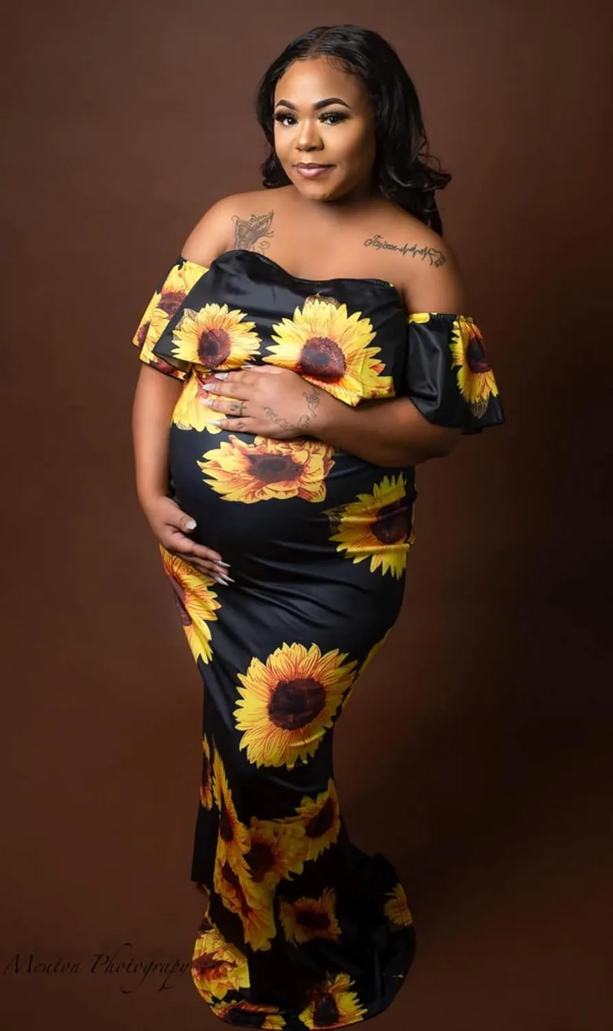 Women's Off Shoulder Maxi Dress Sexy Hawaiian Floral Long Party Dresses