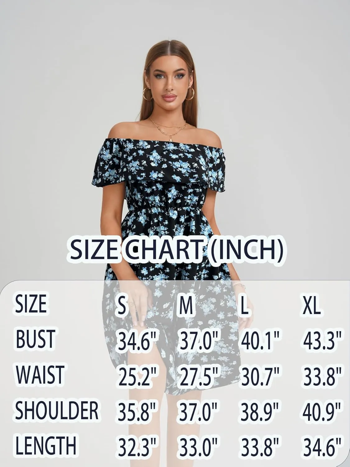 Womens Off Shoulder Ruffle Floral Wedding Guest Dresses A Line Shift Short Skater Dress