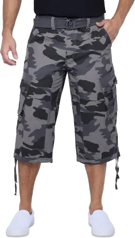 X RAY Men's Belted Long Cargo Shorts for Men, Below Knee Length Mens Cargo Shorts, 3/4 Pants (Big and Tall Shorts for Men) X RAY Men's Belted Long Cargo Shorts for Men, Below Knee Length Mens Cargo Shorts, 3/4 Pants (Big and Tall Shorts for Men)