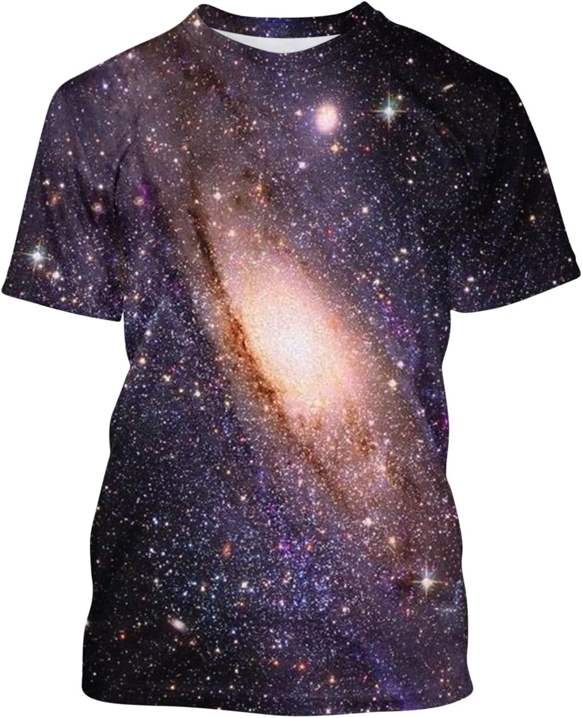 Zeiyignr Galaxy Shirt Men Space Universe Short Sleeve Nebula Tshirts 3D Tee Casual Crewneck Summer Tops Workout Muscle Shirts